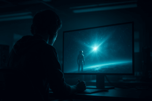 セツの横顔と銀河の光