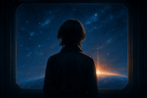 宇宙を漂う船と孤独な光