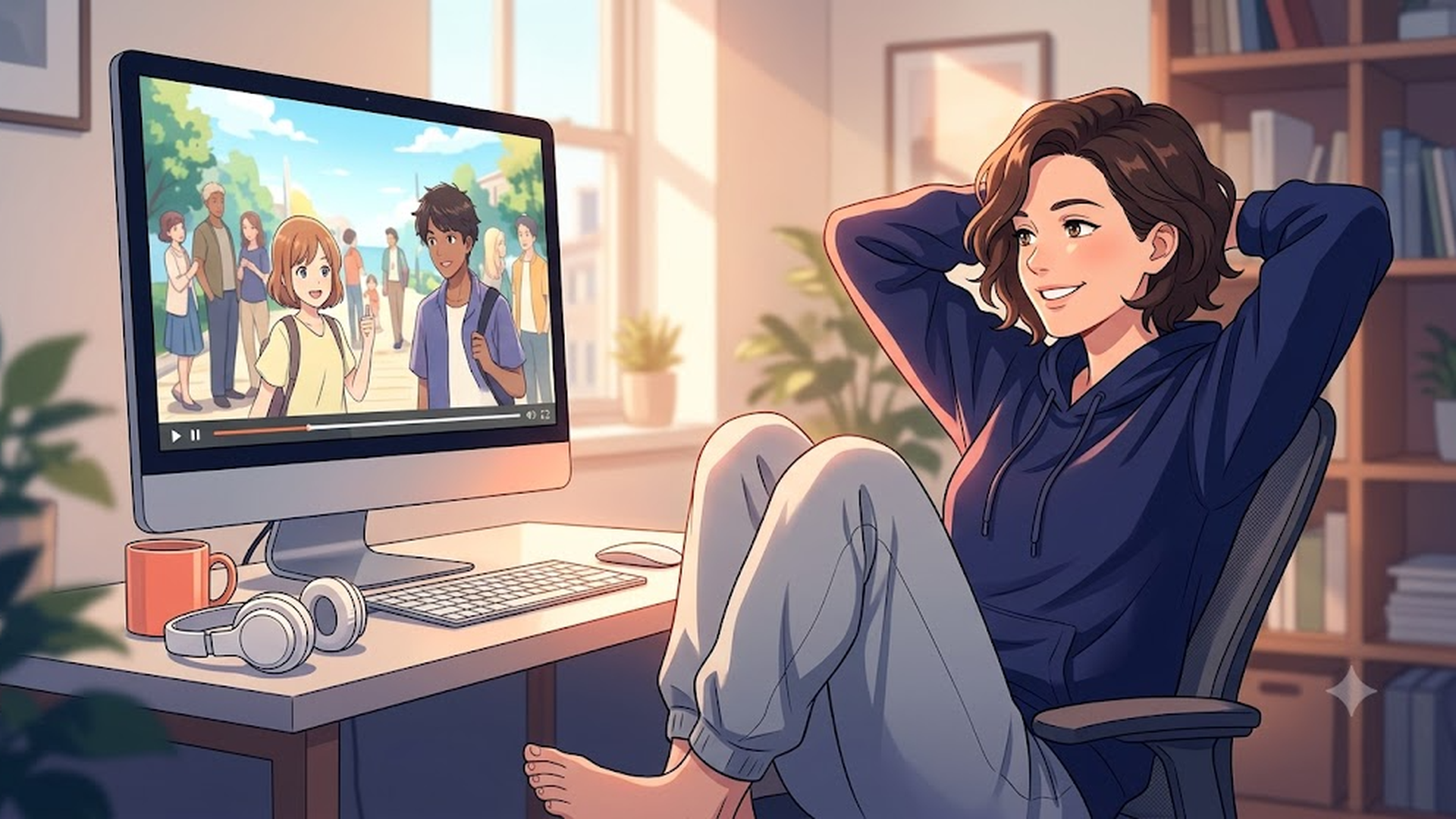 海外視聴者のアニメ評価をイメージしたAI画像